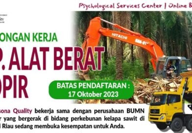 Lowongan kerja Operator Alat Berat dan Sopir